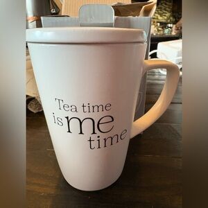 White Ceramic Mug with Lid